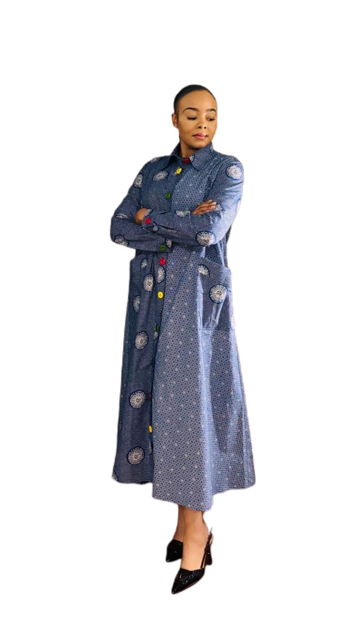 Shweshwe A-line Shirt Dress